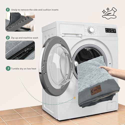 Waterproof Orthopedic Dog Bed for Medium Dogs (Grey / 35.0"L x 22.0"W x 7.0"Th)