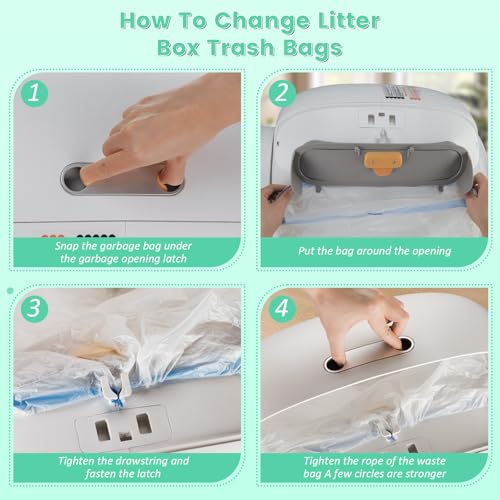 80 Count Waste Bags for Self Cleaning Cat Litter Box (Blue Bags)