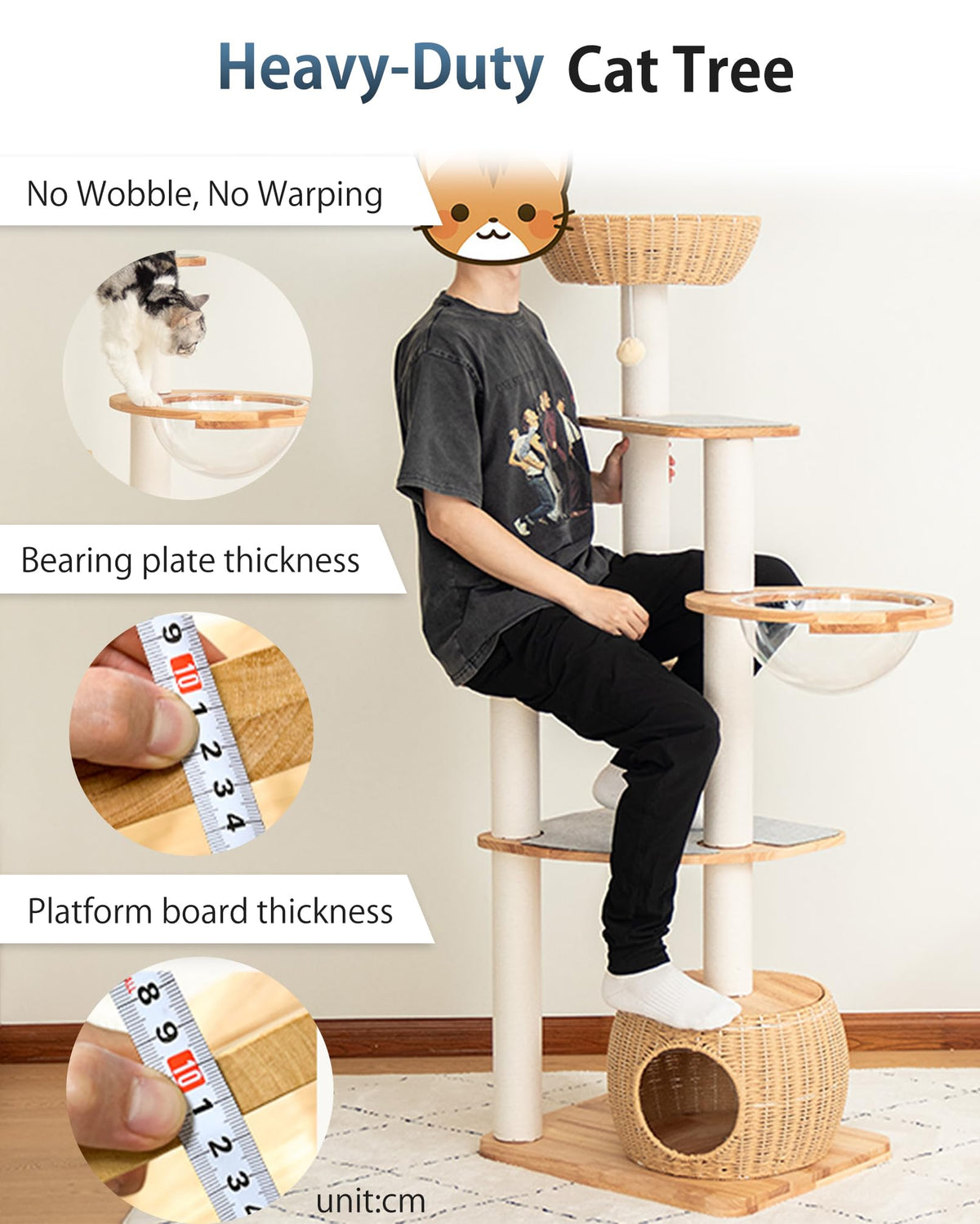 Wood Cat Tree for Large Cat (Nature 81007)