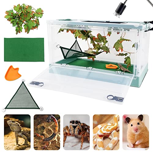 Portable Foldable Terrarium Kit with Wheels for Reptiles Large (Blue)