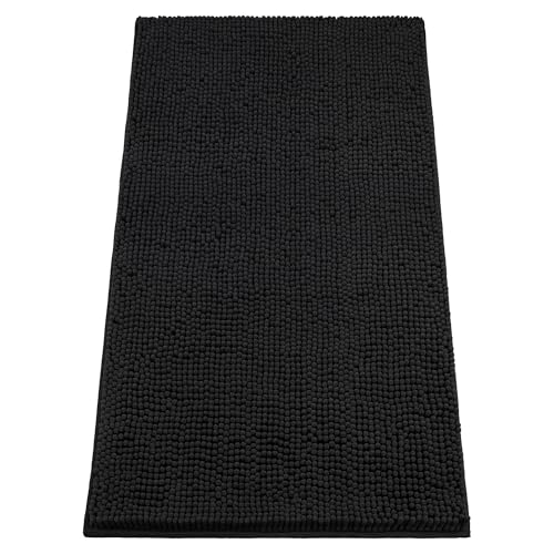 Absorbent Dog Door Mat for Muddy Paws (48"L x 36"W x 1" Th / Black)