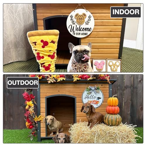 43.3’’ Large Dog House Outdoor Weatherproof Dog Kennel with Upgraded Thickened Metal Frame (Dog House)