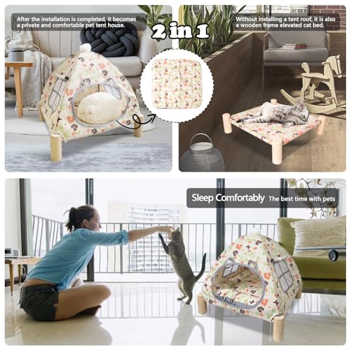 Elevated Pet Hammock Bed Tent House (Contemporary)