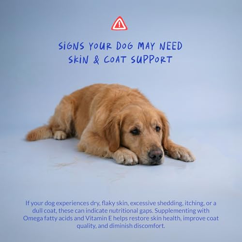 Dog Omega 3 Fish Oil Skin and Coat Supplement for Dry Skin & Allergy Relief