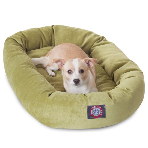 Villa 32 Inch Shredded Memory Foam Dog Bed for Medium Sized Dog 32x23x7 Inch (Apple)