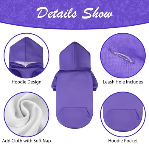 Dog Hoodie for Large Medium Small Dogs (Purple / Small)