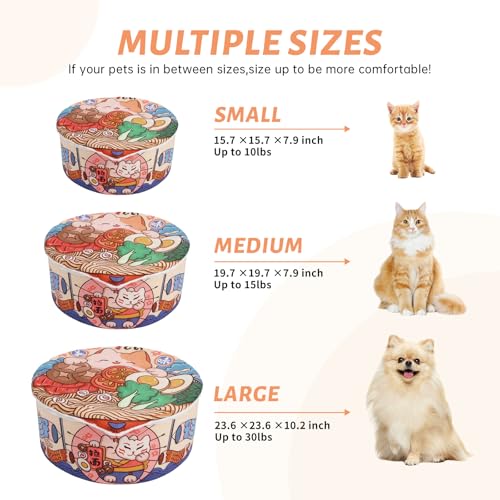 Ramen Noodle Cat Bed (19.7"L x 19.7"W x 7.9"Th / orange)