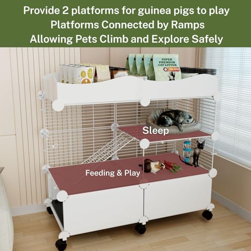 2 Tier Guinea Pig Cages Indoor (29.52"L x 15.35"W x 25.98"H)
