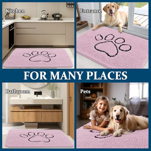 Dog Door Mat for Muddy Paws 48x30 (Dusty Rose / 48" X 30")