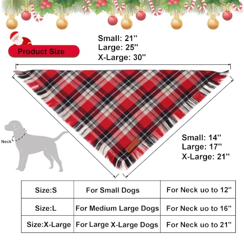 Dog Bandanas Christmas (X-Large / Red Green)