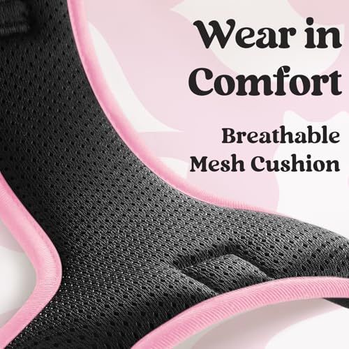 Dog Harness for Large (Black & Pink / Large)