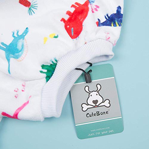 Dog Halloween Pajamas Puppy Onesies Small Dogs Soft Pjs Coat Cat Apparel Comfy Pet Christmas Clothes Outfit Doggie Bodysuit (X-Large / White Dino)