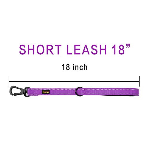 Short Training Dog Leash with Padded Handle for Medium Large Big Dogs (Purple / 18 Inch (Pack of 1))