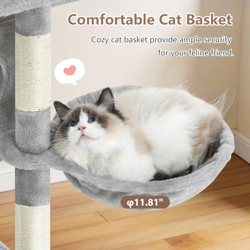 Cat Tree Tower 42'' with Condo (Light gray / 42 inch)
