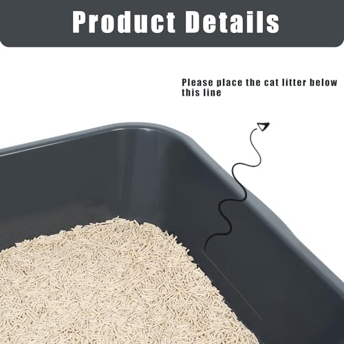 Extra Large Low Entry ABS Cat Litter Box (Large (Pack of 1) / Beach sand)