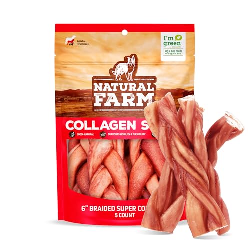 Odor Free Super Braided Collagen Dog Chews (6" Braided - 5 Count)