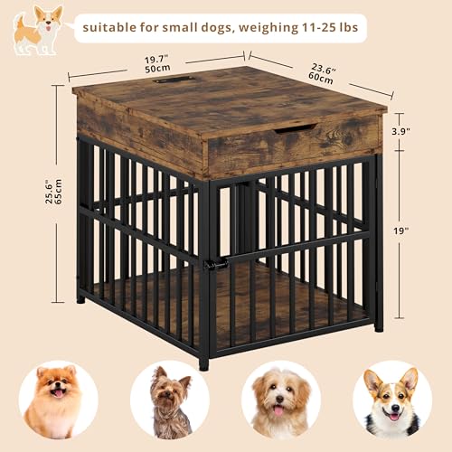 Dog Crate Furniture for Small Dogs (Rustic Brown)