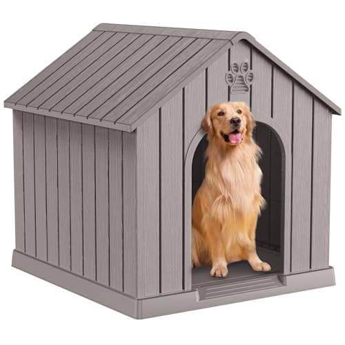 Large Dog House Indoor Outdoor Waterproof (Grey / Large Dog:38 Inch)