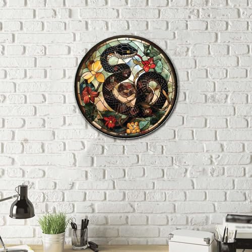 Metal Tin Sign (8×8 Inches / Snake)
