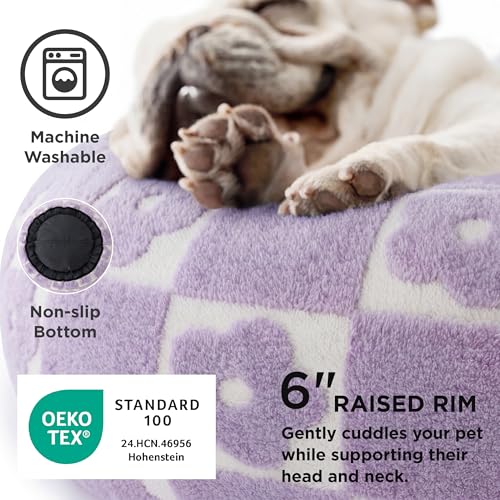 Shown on TV Jacquard Donut Cat Beds Indoor (20.0"L x 20.0"W x 6.0"Th / Flower Checks)