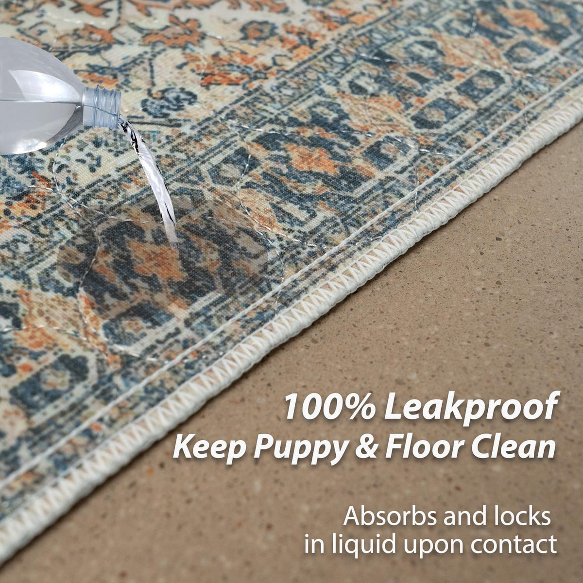 Washable Pee Pads for Dogs (54x54 Inch (Pack of 2) / Beige/Multi)