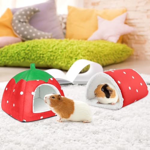 Guinea Pig Hideout with Tunnel (Red strawberry)