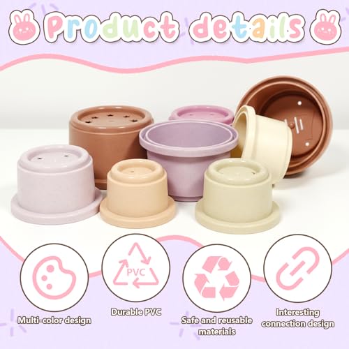 8 Pcs Stacking Cups for Small Animal Toys (purple)