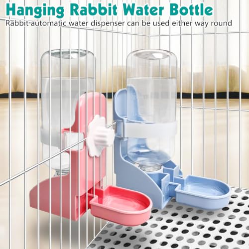 Rabbit Water Bottle (2PCS Water Dispenser, Blue+Pink)