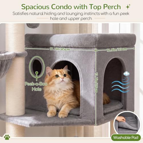 Cat Tree Tower with 12 Extra (Light Grey / XL)