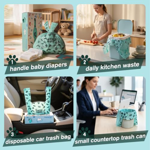 Cat Litter Disposal Bags and Dog Poop Bags with Handle (180 Count (Pack of 1) / Lavender)