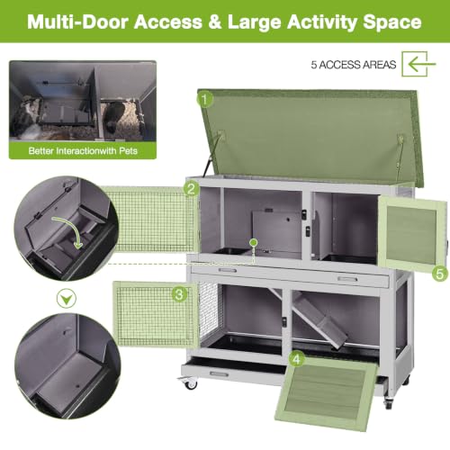 Rabbit Hutch Bunny Cage (Grey / Medium)