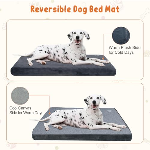 Dog Bed Mat Crate Pad Mattress (Grey / XXL(47"*29"*3"))