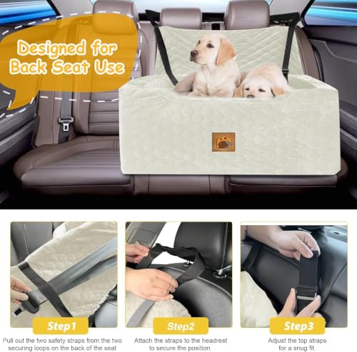 Dog Car Seat for Medium (White / Large)