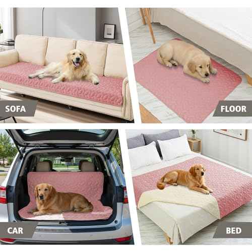 Pet Bed Cover Dog Bed Blanket for Sofa and Furniture Waterproof New Pattern Design (52x82 Inch (Pack of 1) / Pink)