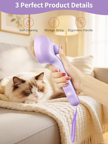 Dog Cat Steam Brush with UV Light (Purple)