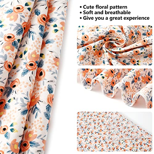Dog Bandanas Girl Matching Dog Bandana and Scrunchie Medium Large (01-orange floral / Large-set of 1)