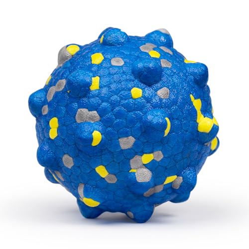 3.7'' Dog Balls for Dogs Aggressive Chewers Indestructible Tennis Durable Bouncy Interactive Dog Toy for Fetch Game Floating Balls (Blue-Large)