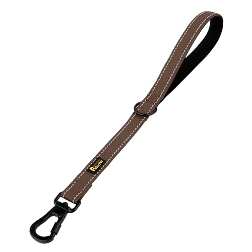 Short Dog Leash with Padded Handle for Medium Large Dogs (Chocolate / 18 Inch (Pack of 1))