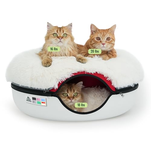 Peekaboo Cat Cave for Multiple & Large Cats Up to 30 (Ruby Snowball 1)