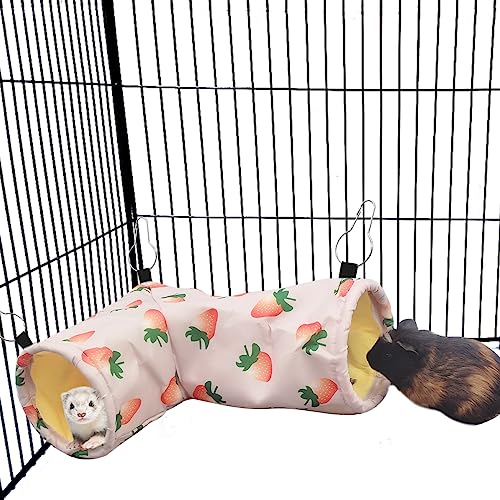 Large Caliber Guinea Pig Hideout & Hammock (2. Tunnel- strawberry)