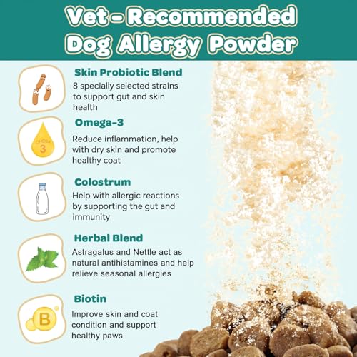 Dog Allergy Relief with Advanced Skin Probiotics (90 Scoops)