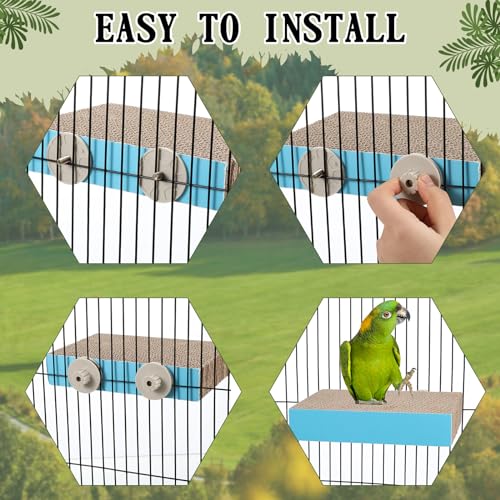 2 Pcs Bird Toys Parrot Perch Stand Cage Accessories (Medium)