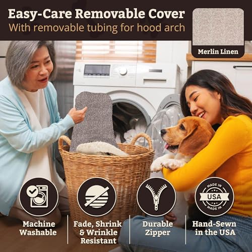 Rectangle Cozy Cave Dog Bed (Merlin Linen / Large)