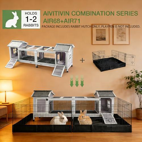 Rabbit Hutch Indoor Outdoor (（Grey-AIR68))