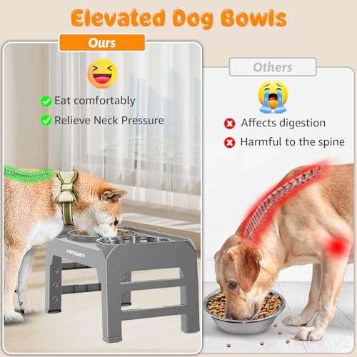 Raised Dog Bowls 4 Height Adjustable Elevated Bowl Stand