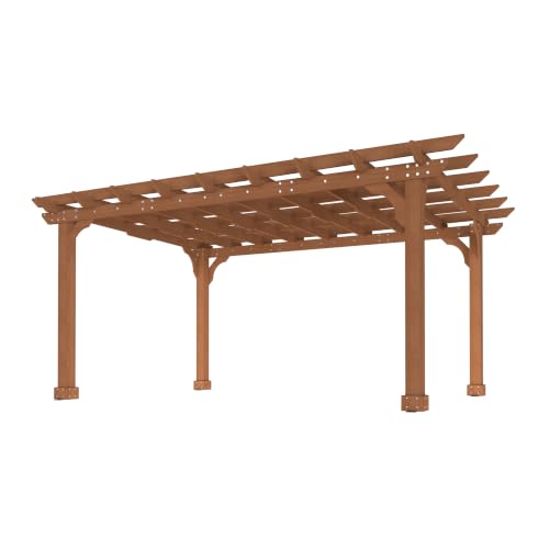 10x14 FT Cedar Wood Pergola with Trellis Roof (10x14 FT)