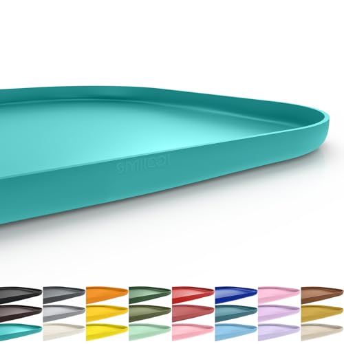 Waterproof Silicone Pet Food Mat with Raised Edge for Dog & Cat (Dark Turquoise / 24"L x 16"W)