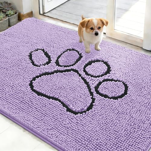 Dog Door Mat for Muddy Paws 48x30 (Lavender / 48" X 30")