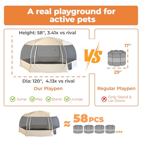 XXLarge Popup Portable Dog Houses (Beige)