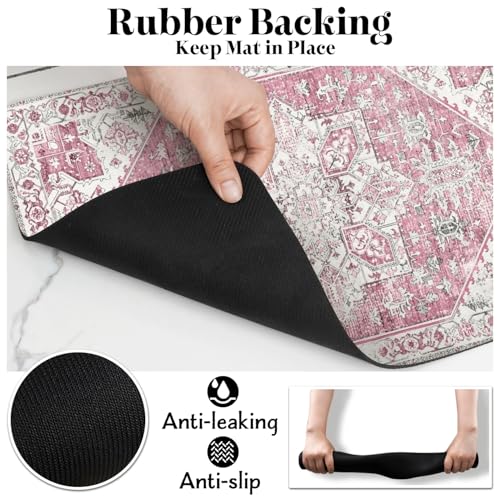 Dog Food Mats for Floors (Pink / L(17"×30"))